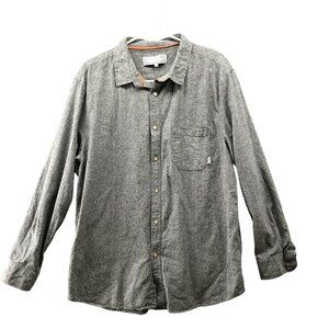 Poler Stuff Flannel Shirt Mens L Gray Long Sleeve Camp Vibes Outdoors Button Up